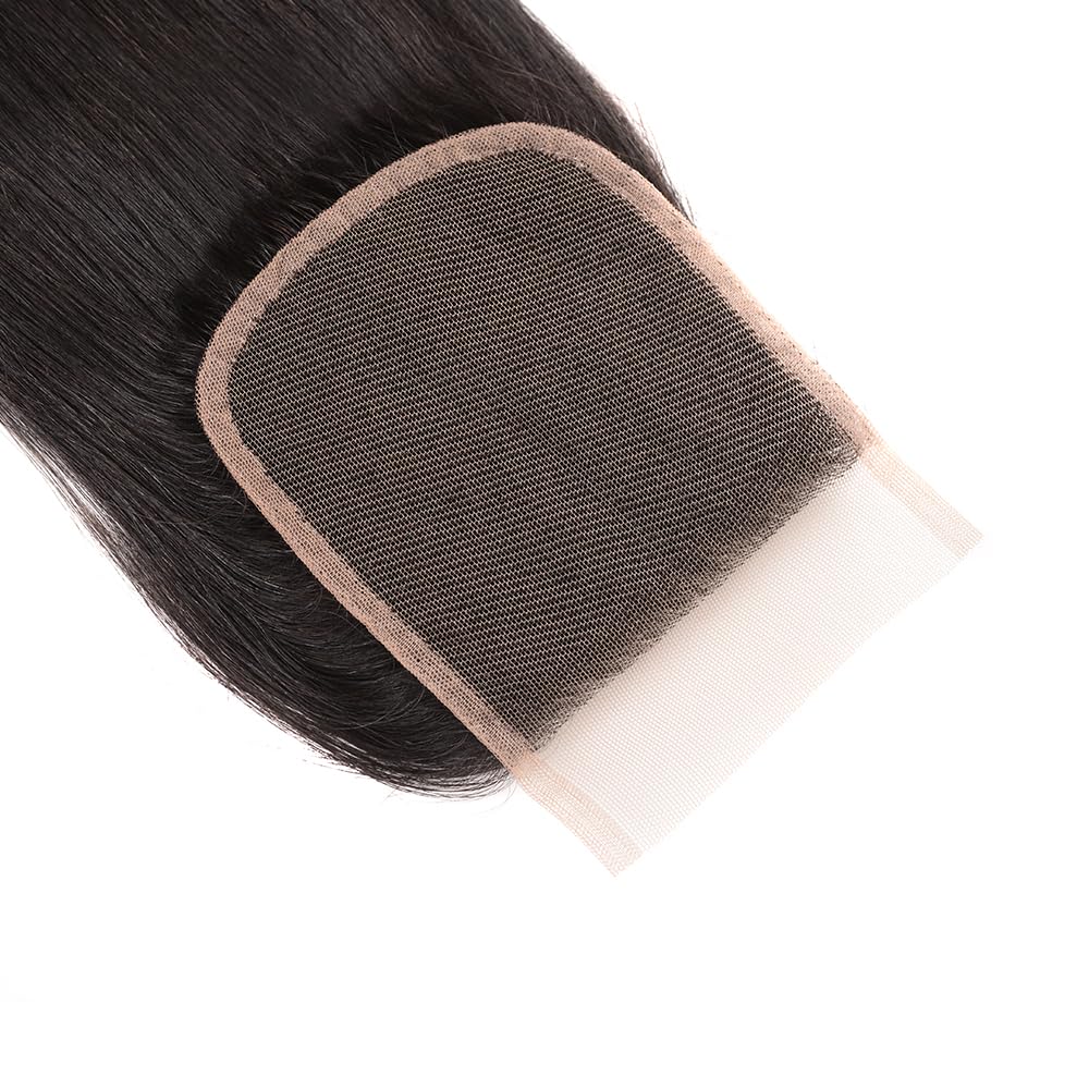 5x5 Transparent HD Lace Closure Human Hair Straight Virgin Human Hair 4x4 Closure Pre-plucked Natural Black with Baby Hair