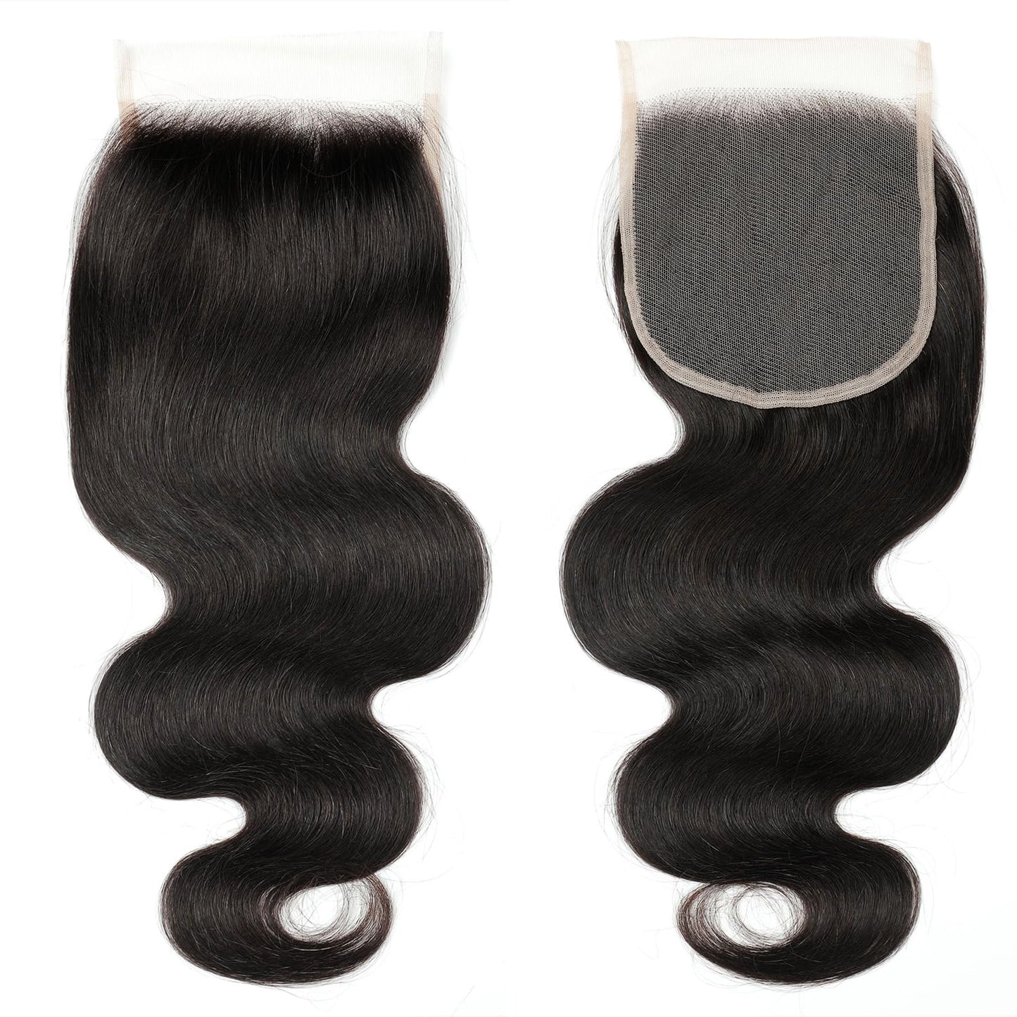 5x5 Transparent HD Lace Closure Human Hair Body Wave Virgin Human Hair 4x4 Closure Pre-plucked Natural Black with Baby Hair