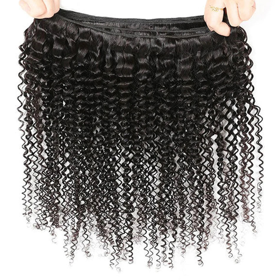 Kinky Curly Human Hair Bundles 100% Human Hair Extensions Brazilian Raw Hair Weave