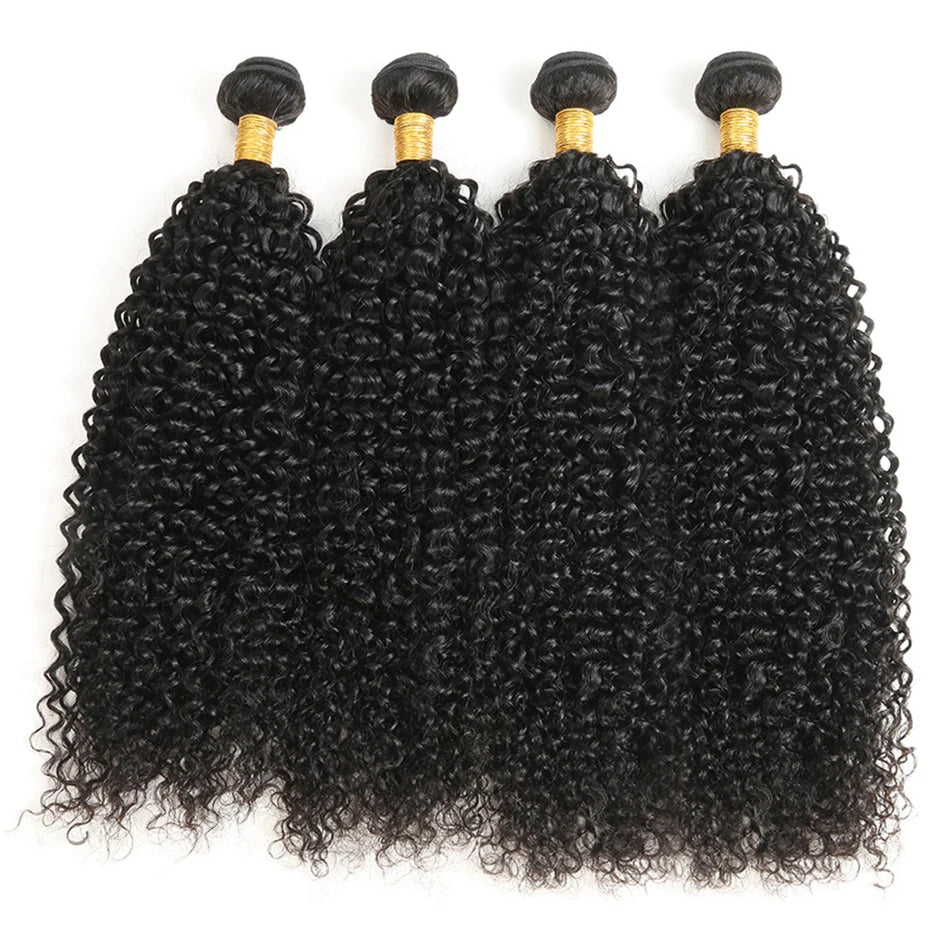 Kinky Curly Human Hair Bundles 100% Human Hair Extensions Brazilian Raw Hair Weave