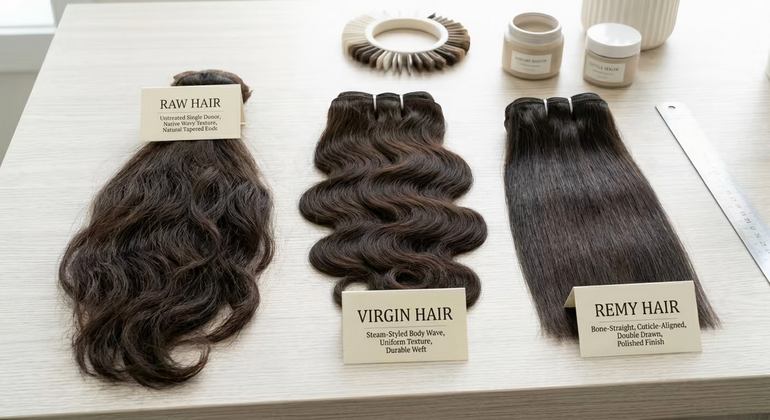 the differences of  virgin hair, raw hair and remy hair