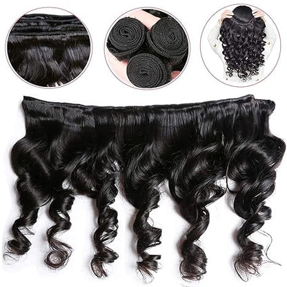 12A  Loose Wave Human Hair Bundle 100％ Unprocessed Brazilian Virgin  Human Hair Extensions for Black Women (1 PC)