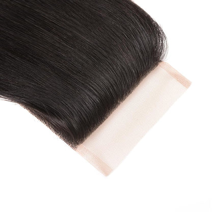 5x5 Transparent HD Lace Closure Human Hair Straight Virgin Human Hair 4x4 Closure Pre-plucked Natural Black with Baby Hair