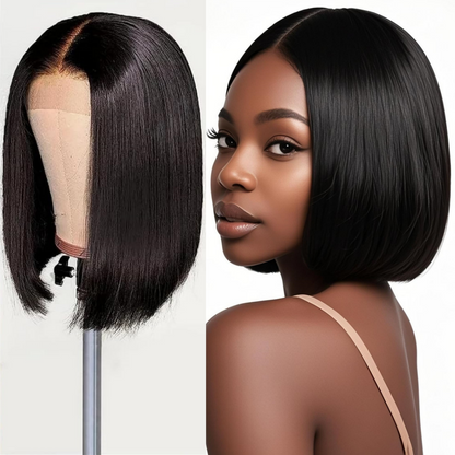 13x4 Lace Bob Wig Human Hair Glueless Wigs Pre Plucked  250% Density Short Straight Wigs for Black Women