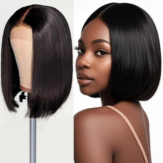 13x4 Lace Bob Wig Human Hair Glueless Wigs Pre Plucked  250% Density Short Straight Wigs for Black Women