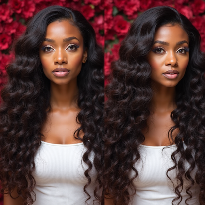 Deep Wave Lace Front Wigs Human Hair 200% Density 13x4 HD Lace Frontal Wigs Curly Human Hair Wig for Women  Pre Plucked with Baby Hair