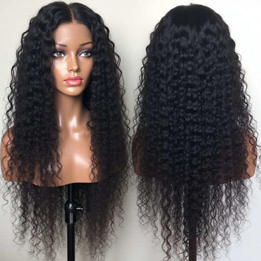 Deep Wave Lace Front Wigs Human Hair 200% Density 13x4 HD Lace Frontal Wigs Curly Human Hair Wig for Women  Pre Plucked with Baby Hair